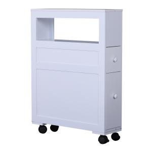 HOMCOM Mobiletto da Bagno 2 Cassetti Salvaspazio con 4 Ruot…