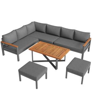 Set da giardino per 7-8 persone, 3 sedute doppie, 2 sedute…