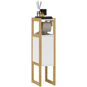 HOMCOM Mobile Bagno Salvaspazio con Porta Carta Igienica, A…