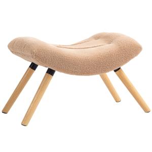HOMCOM Pouf moderno con rivestimento in pile e gambe in leg…