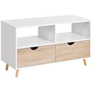 HOMCOM Mobile Supporto per TV con 2 cassetti 2 ripiani per…
