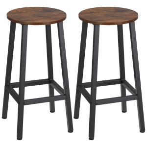 HOMCOM Set 2 Sgabelli da Cucina in Truciolato e Acciaio con…