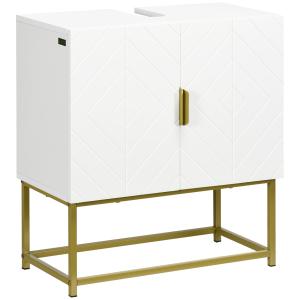 Kleankin Mobile Bagno Sottolavabo in Legno e Acciaio con Ar…