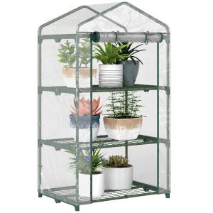 Outsunny Serra per Orto con Copertura in Plastica, Telaio i…