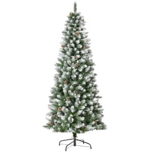 HOMCOM Albero di Natale Innevato da 180 cm con 630 Rami e 3…