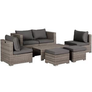 Outsunny Salotto da Esterno in Rattan PE da 8 Pezzi, Set Mo…