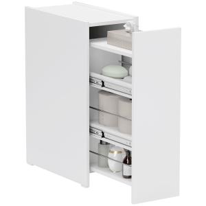 HOMCOM Mobiletto Bagno Salvaspazio a 3 Livelli con Binari S…