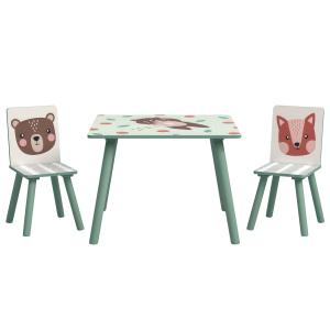 ZONEKIZ Set Tavolo e Sedie 3 Pezzi per Bambini 3-8 Anni in…