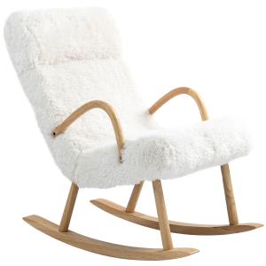 HOMCOM Poltrona Dondolo, cuscino regolabile, imbottitura mo…