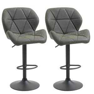 HOMCOM Set 2 Sgabelli da Bar con Altezza Regolabile, Base i…