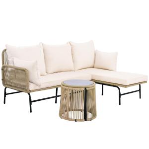 Set da giardino con struttura in ferro, rivestimento in cor…