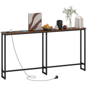 HOMCOM Tavolo Consolle in Stile Industriale con Stazione di…