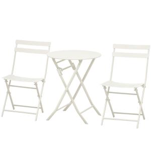 Outsunny Set 3 Pz Tavolino e Sedie Pieghevoli da Giardino i…