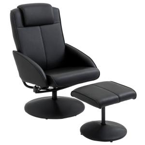 HOMCOM Poltrona Relax Reclinabile con Pouf Poggiapiedi Abbi…