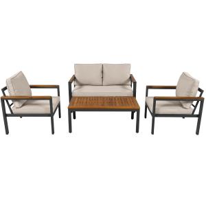 Set di mobili da giardino a 4 pezzi con divano a 2 posti, 2…