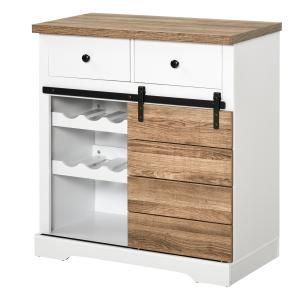 HOMCOM Mobile da Cucina Rustico con 2 Cassetti, Ripiani Ape…