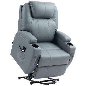 HOMCOM Poltrona reclinabile elettrica con poggiapiedi schie…