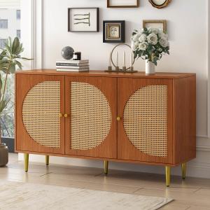 Set Mobile da Salotto in Rattan con Credenza Moderna a Tre…