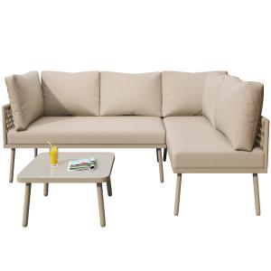Set da giardino a forma di L, set di mobili da giardino con…