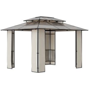 Outsunny Gazebo da Giardino 3.65x3m con Tetto in Policarbon…