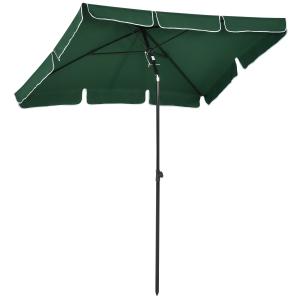 Outsunny Ombrellone da Giardino Rettangolare 2x2.4 m con In…