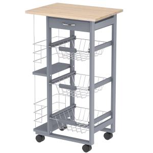 HOMCOM Carrello da Cucina con Cassetti Estraibili e 2 Porta…