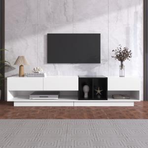 Mobile TV Lowboard Kombination in Bianco e nero lucido, Des…