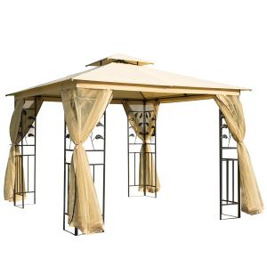 Outsunny Gazebo da Esterno o Giardino 3x3m con Zanzariera,…