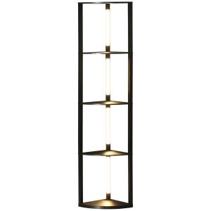HOMCOM Lampada da Terra a Colonna in MDF con 4 Ripiani e Il…