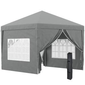 Outsunny Gazebo da Esterno 3x3 m Pieghevole con 4 Pannelli…