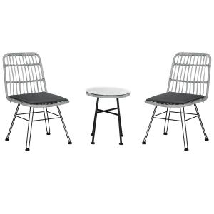 Outsunny Set Tavolino e Sedie da Giardino 3 Pezzi in Rattan…
