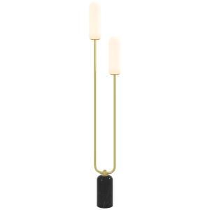HOMCOM Lampada da Terra a U con 2 Luci, Interruttore a Peda…