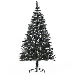 HOMCOM Albero di Natale Innevato con Bacche Decorative Bian…