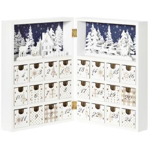 HOMCOM Calendario Avvento di Natale a forma di Libro con Sc…