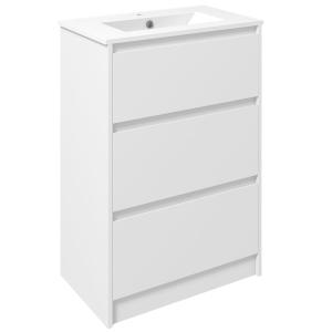 kleankin Mobiletto Bagno a 2 Cassetti in Truciolato con Lav…