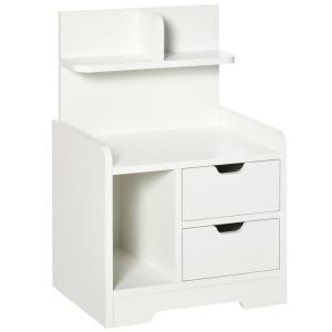 HOMCOM Comodino Comodino Multi-Rangement 2 cassetti Vano sc…