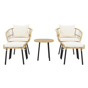 Set da giardino lounge a 5 pezzi, con 1 tavolo da pranzo, 2…