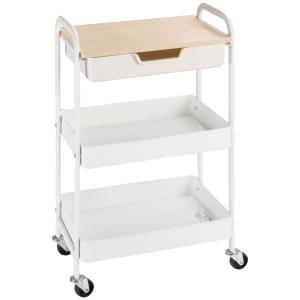 HOMCOM Desserte da cucina carrello di servizio 2 ripiani ca…