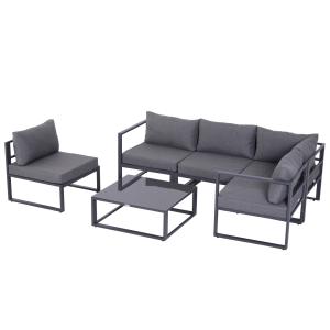 Outsunny 6 pz. Set da giardino Salotto da giardino Gruppo d…