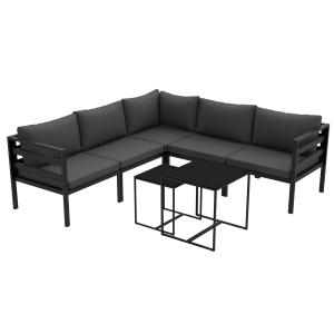 Outsunny Set da Giardino 7 Pezzi in Acciaio e Poliestere co…