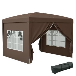 Outsunny Gazebo da Esterno 3x3 m Pieghevole con 4 Pannelli…