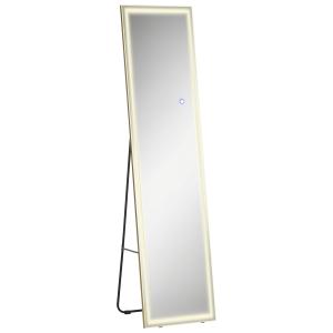 HOMCOM Specchio da Terra e da Parete con Luce LED Regolabil…