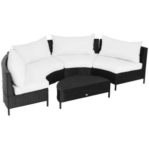 Outsunny Divano da Esterno in Rattan, Set 5 Pezzi con Pouf,…