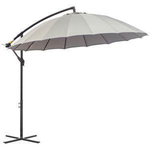 Outsunny Ombrellone Decentrato Φ296cm, a Braccio, Grigio, B…