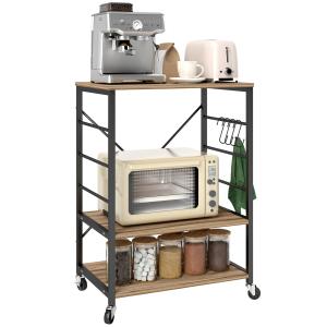 HOMCOM Scaffale da Cucina a 3 Livelli Stile Industriale con…