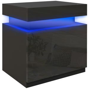 HOMCOM Comodino tavolino da notte luce LED RGB pannello ad…