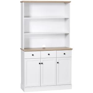 HOMCOM Credenza da Cucina in Legno Bianco con 3 Ripiani, 3…