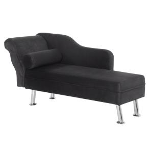 HOMCOM Chaise Longue Divano con Cuscino Rotondo in Flanella…