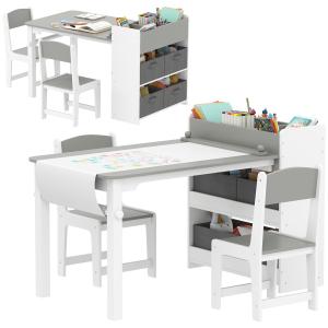 AIYAPLAY Set Tavolo e Sedie per Bambini con 2 Sedie e Tavol…