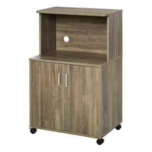 HOMCOM Mobile Cucina Multiuso con 4 Ruote, Armadietto con R…